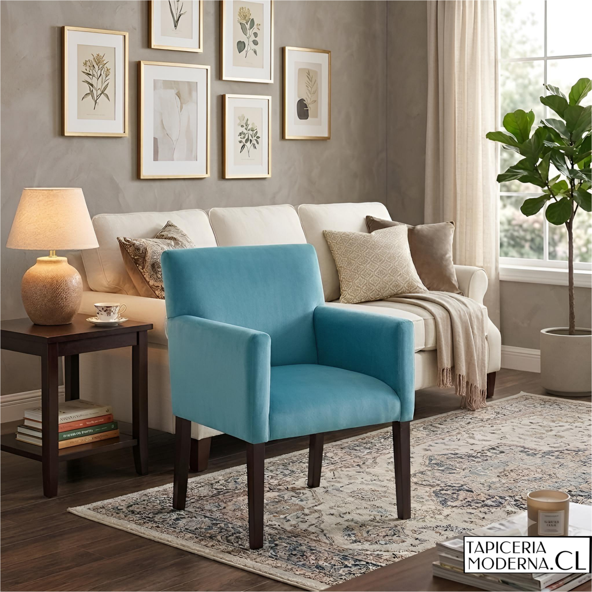 Dimensiones personalizadas 2000x2000 px(39) Poltrona Genova color Turquesa - Imagen 1